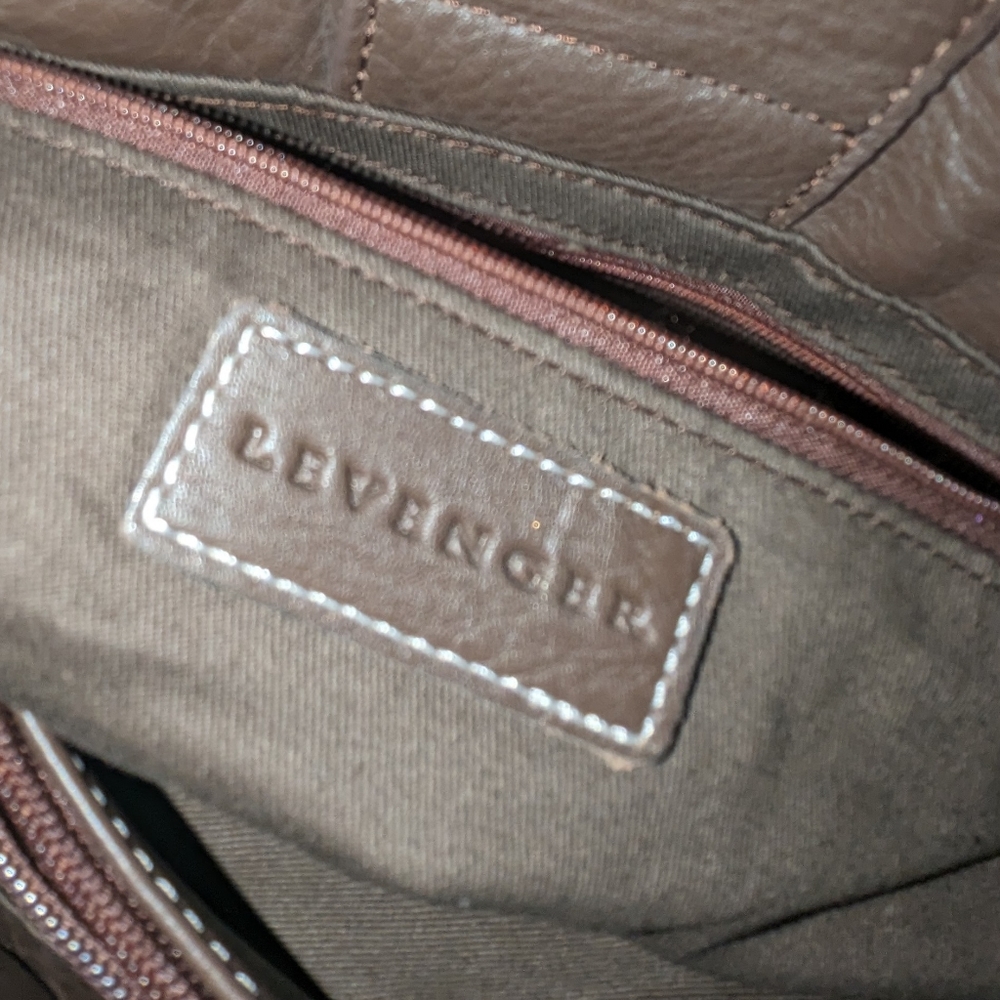 Levenger brown leather handbag. - Picture 9 of 13